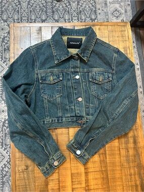 Cropped Blue Vintage Washed Denim Jacket - Classic Jean Jacket